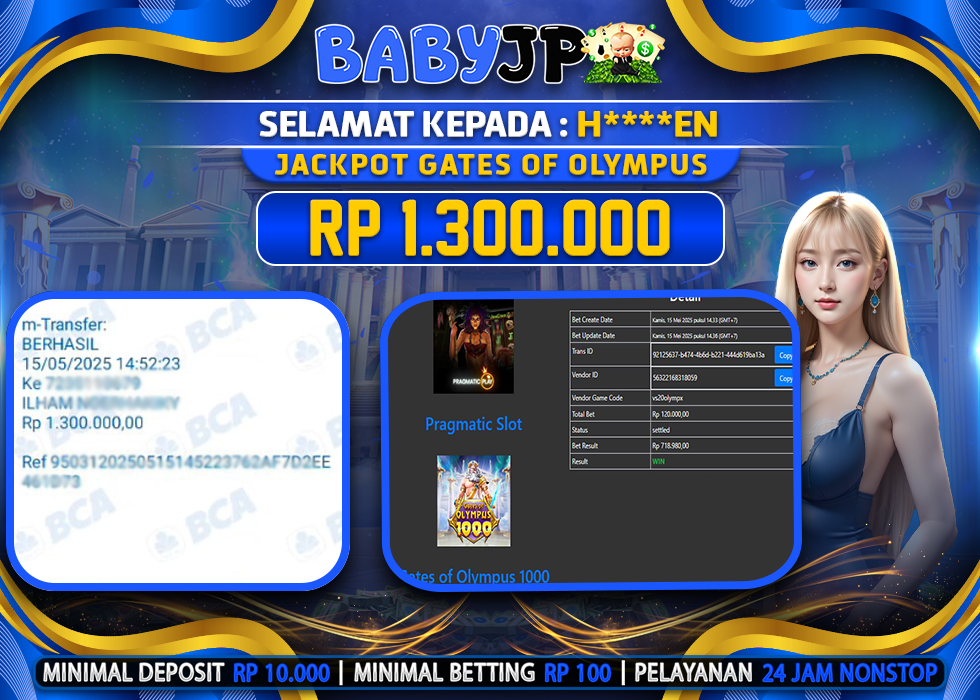 H****EN JACKPOT GATES OF OLYMPUS X1000,-LUNAS